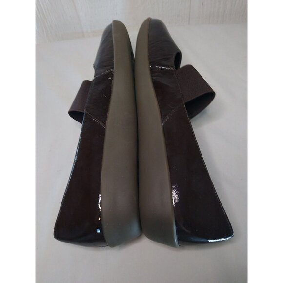 GH Bass Gallop Womens 10 M Cocoa Brown Patent Comfort Flats Elastic Band NEW - Picture 8 of 12